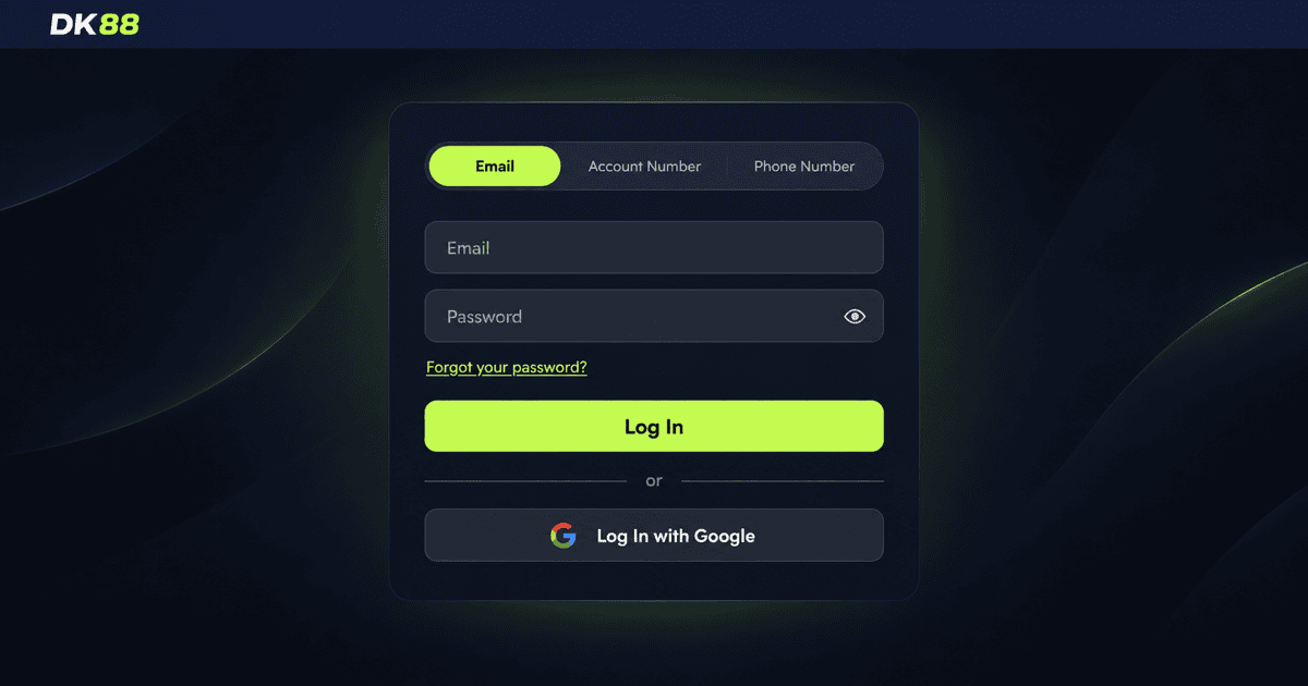 DK88 Malaysia login form with username and password fields